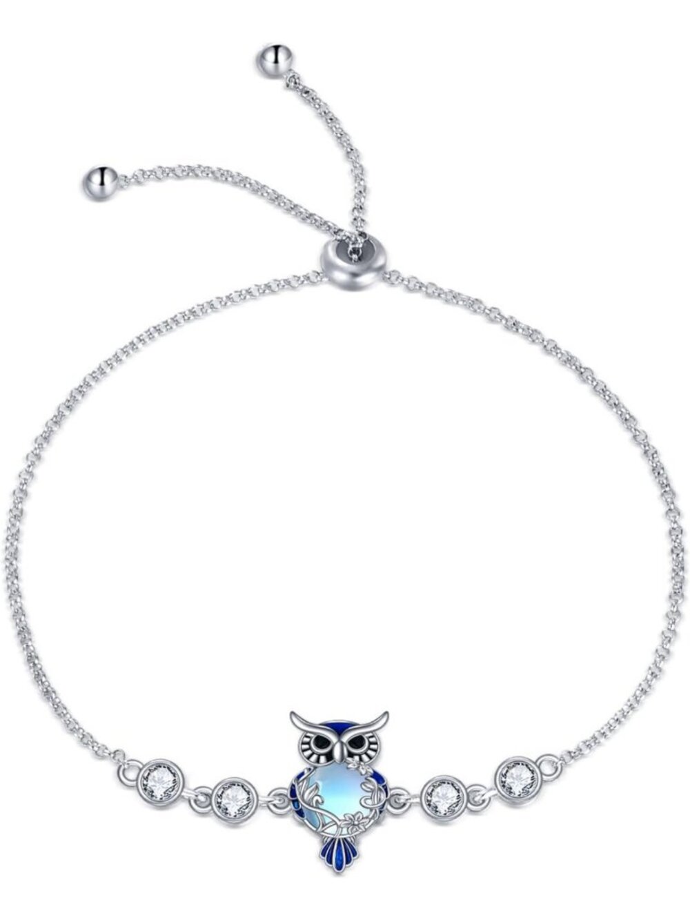 Cute Animal Bracelet for Women & Girls - Sterling Silver Adjustable Link Chain
